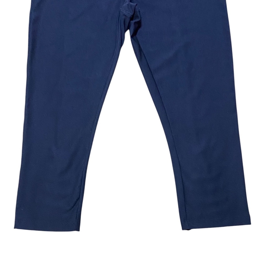 Vogo Athletica Navy Blue Capri Leggings Lattice Strappy Back Detail Gymcore M - Picture 8 of 8